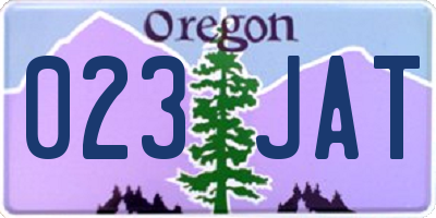 OR license plate 023JAT