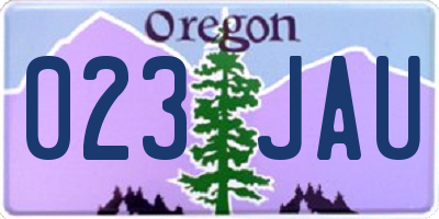 OR license plate 023JAU