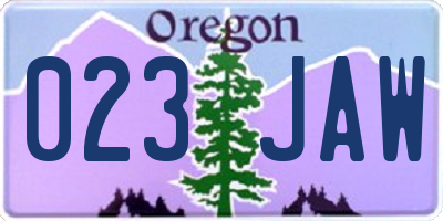 OR license plate 023JAW