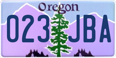 OR license plate 023JBA