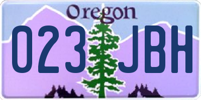 OR license plate 023JBH