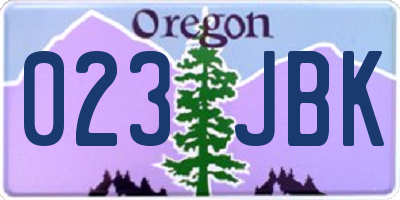 OR license plate 023JBK