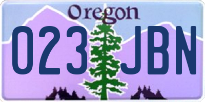 OR license plate 023JBN