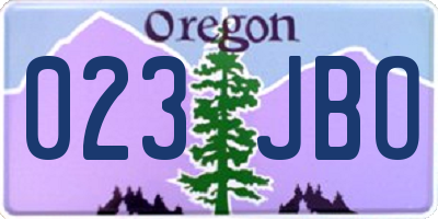 OR license plate 023JBO