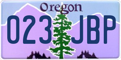 OR license plate 023JBP