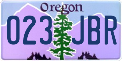 OR license plate 023JBR