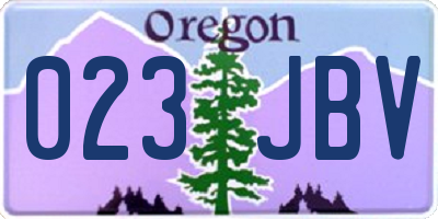 OR license plate 023JBV