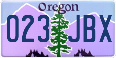 OR license plate 023JBX