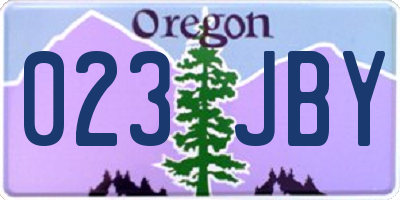 OR license plate 023JBY