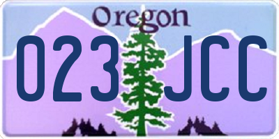 OR license plate 023JCC
