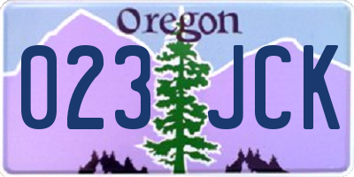OR license plate 023JCK