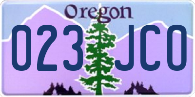 OR license plate 023JCO