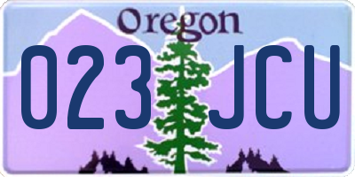 OR license plate 023JCU