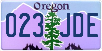 OR license plate 023JDE