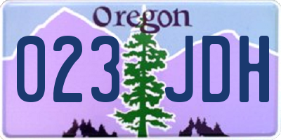 OR license plate 023JDH