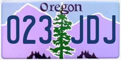 OR license plate 023JDJ