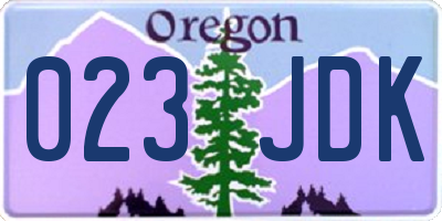OR license plate 023JDK