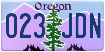 OR license plate 023JDN