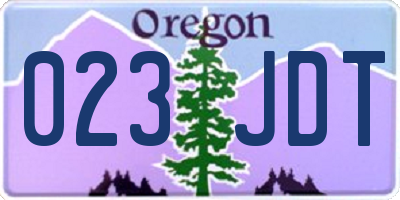 OR license plate 023JDT