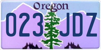 OR license plate 023JDZ