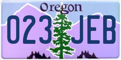 OR license plate 023JEB