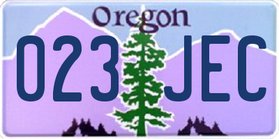 OR license plate 023JEC