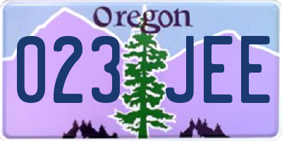 OR license plate 023JEE