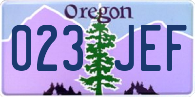 OR license plate 023JEF