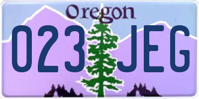 OR license plate 023JEG
