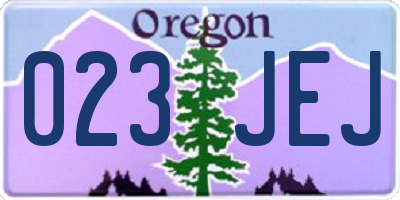 OR license plate 023JEJ