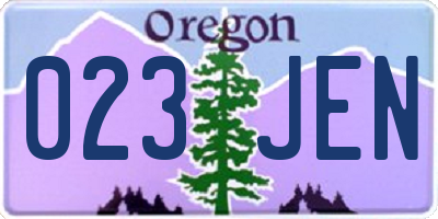 OR license plate 023JEN