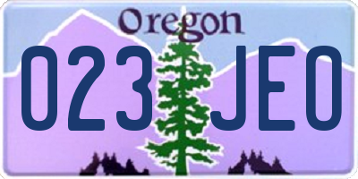 OR license plate 023JEO