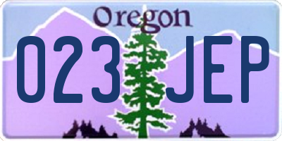 OR license plate 023JEP