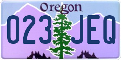 OR license plate 023JEQ