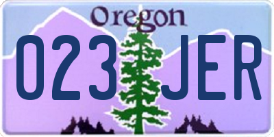 OR license plate 023JER