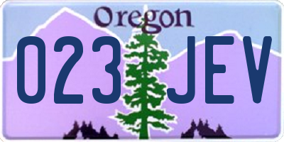 OR license plate 023JEV