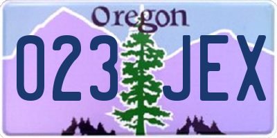 OR license plate 023JEX