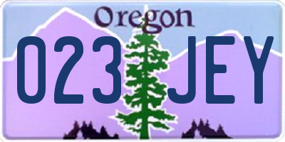 OR license plate 023JEY