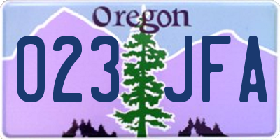 OR license plate 023JFA