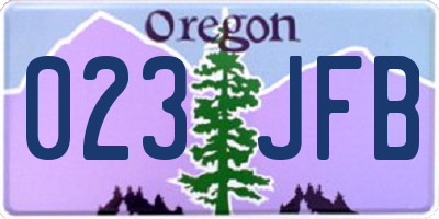OR license plate 023JFB