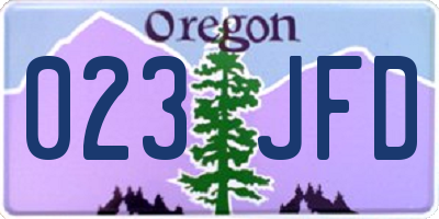 OR license plate 023JFD