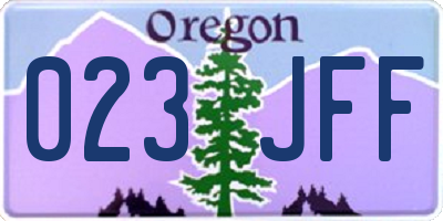 OR license plate 023JFF