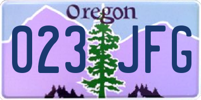 OR license plate 023JFG