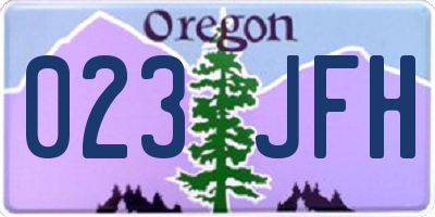 OR license plate 023JFH