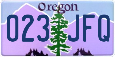 OR license plate 023JFQ