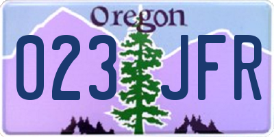 OR license plate 023JFR