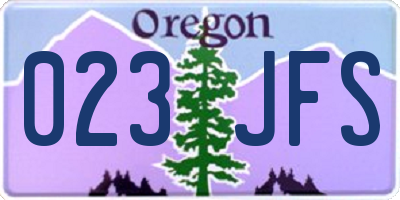 OR license plate 023JFS