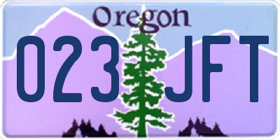 OR license plate 023JFT