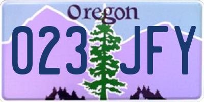 OR license plate 023JFY