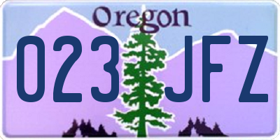 OR license plate 023JFZ